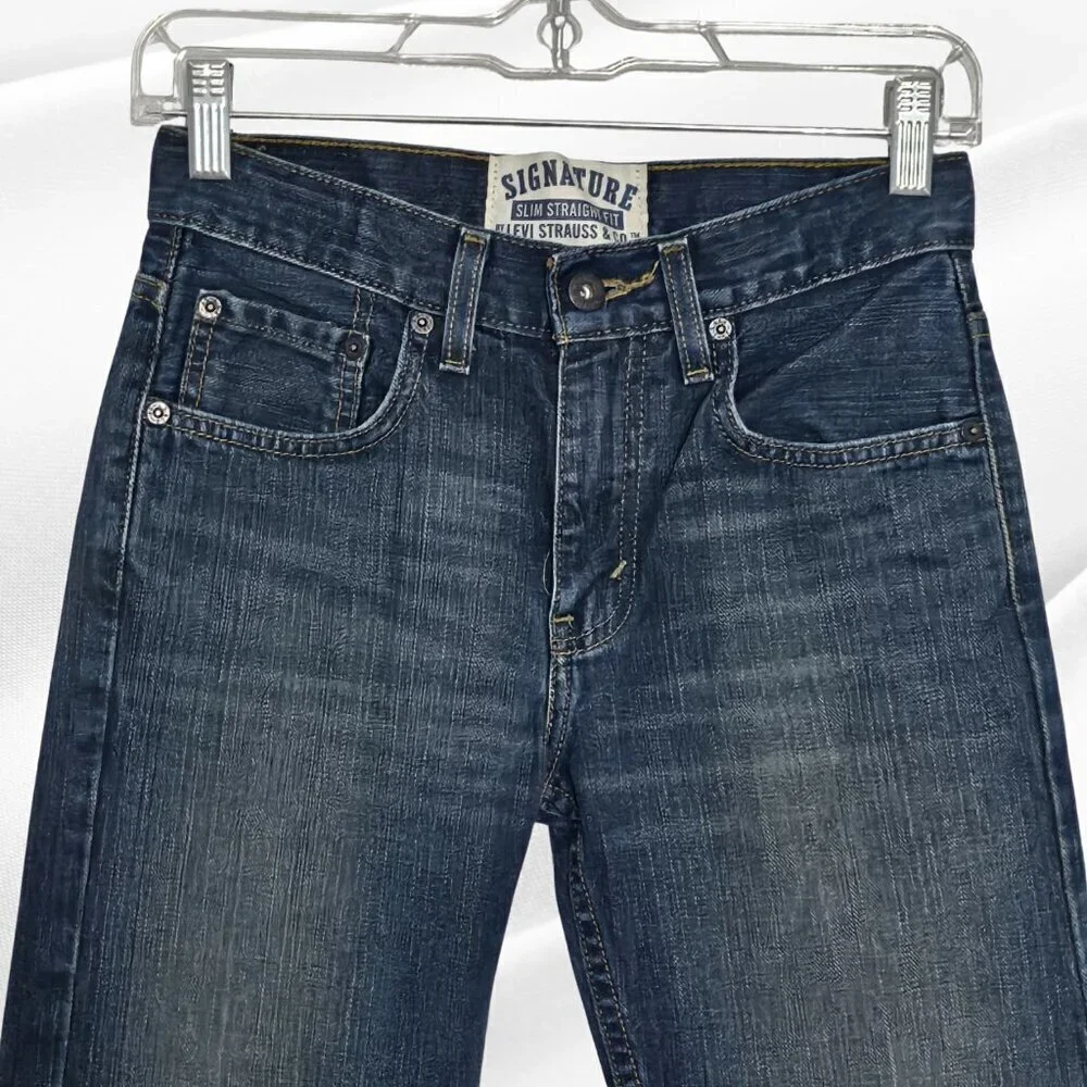 2/$20 Levi Strauss Signature Boys Slim Straight Fit Jeans Size 12 Reg